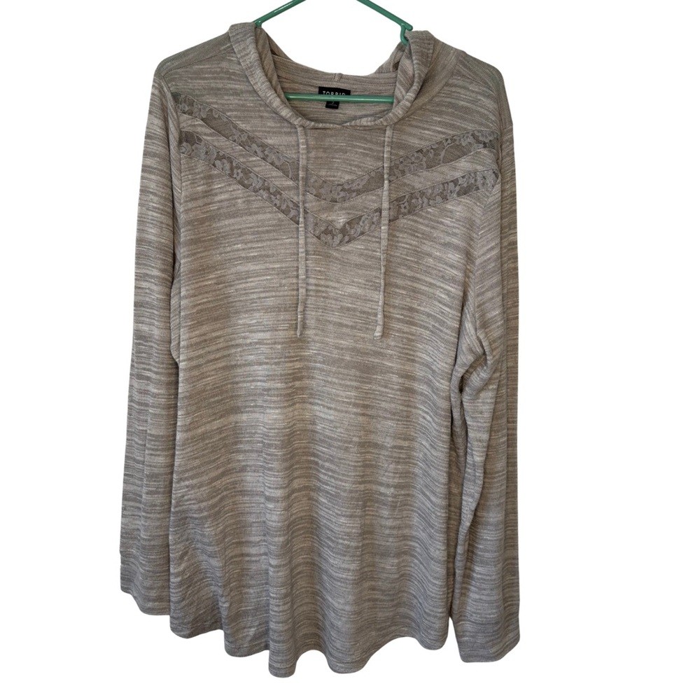 3/$20 Torrid Gray Striped Knit Top / Lightweight Hoodie
